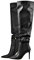 Only maker Women's Long Slouchy Boots with Zipper High Boots Stilettos High Heels Sexy Pole dance Knight boots Black EU 36