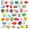 Bymivofun 39 Stück Kinder Tiere Cartoon Kleidung Patches, Cartoon DIY Kleidung Patches, Kleidung Patches Aufkleber, zum Aufbügeln, Süßigkeiten, Biene, für T-Shirt Jeans Kleidung Taschen