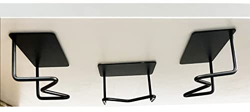 Pmsanzay Stainless Steel Laptop Holder Under Desk Laptop Organizer Rack Mount with Adhesive, Mount Horizontally Any Device Upto 1.8 Wide & 4lb, No Tools (3)