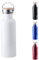 TIENDA EURASIA® Botella de Agua de Acero Inox, 800 ml, Cuerpo de Acero Inox y Tapon a Rosca con Asa de Transporte, Bidon Vintage para Camping, Gimnasio, Oficina, Botella Resistente, Color Blanco