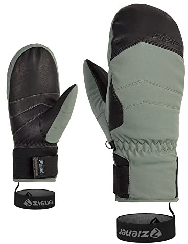 Ziener Damen Kalea Ski-Fäustling/Wintersport | wasserdicht extra warm Wolle, green mud, 7