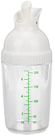 200 Ml Salatdressing-Shaker, Dressing-Mixer-Shaker-Flasche Zum Mischen von Öl, Essig, Zitronensaft, Ranch- und Balsamico-Sauce(Weiß)