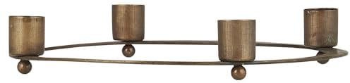 Ib Laursen Adventskranz Kerzenhalter für 4 Stabwerken braun antik 21 x 3,8cm