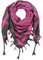 Freak Scene Kufiya - vert-kaki - rose vif - 100 x 100 cm - Shemagh - foulard Arafat