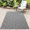 HomebyHome In& Outdoor Teppich Wetterfest, Grau 140x200 cm Teppich Küche, Waschbarer Küchenläufer Flachgewebe Sisaloptik Marokkaniches Design Camping Terasse Balkon Outdoorteppich Garten