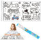 Schneidbare Zeichenrolle für Kinder, Malrolle für Kinder Graffy Roll zum Ausmalen, Schneidbare Malrolle für Kinder 89cm x 29.5cm Selbstklebendes Malspielzeug, Papier-Tischdecke Ostern zum Ausmalen (C)