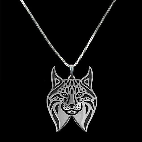 MOBSAN Halskette Anhänger Schmuck Luchs-Anhänger-Halskette der europäischen und amerikanischen Retro Luchs-Halsketten-Art- und Weisefrauen-Tropfen-Öl-Luchs Geburtstag die Party Geschenk