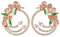 Orecchini a Lobo Glamour a Cerchio Grande, Fiore con Petali in Cristallo Pesca Rosa Corallo