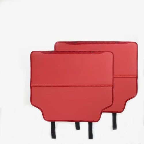 2Pcs Auto Rücksitz Anti Kick Pad für VW Taigo Touran Tiguan CC Beetle, PU Leder Wasserdicht Auto Rückenlehnenschutz, Sitzschutz Auto Rückenlehne Car Organizer,B Red