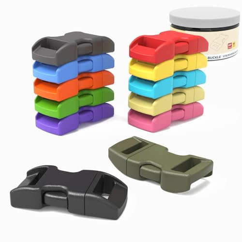 Abma Cord Paracord Schnallen 60 Stück Steckverschluss 10mm (3/8) Kunststoff Steckschnallen für Paracord Armbänder, Halsband, Handwerk und DIY