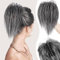 Colorfulpanda Pferdeschwanz Ombre Grau mit Klammer Glatt Kurz Clip in Claw Haargummi Haarteil Ponytail Natürliches Kunsthaar Haar Haarverlängerunge Unordentlich Dutt für Damen,26cm