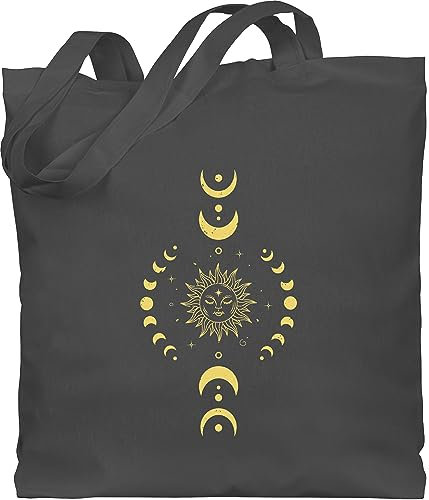 Baumwolltasche - Taschen - Yoga Namaste Mandala Chakra - Unisize - Dunkelgrau - tasche joga jutebeutel meditation beutel geschenke stoffbeutel fans stofftasche für tragetasche alles motiven mit