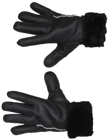 Harrys-Collection Damen Handschuh aus echtem Lammfell, Farben:Nappa schwarz, Handschuhgröße:M