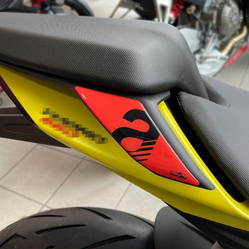 Resin Bike Aufkleber Motorrad Kompatibel Mit Aprilia Tuono-RS 660 2020-2023. Motorrad hinterer Passagiergreifer vor Stößen und Kratzern. 3D Klebstoff Harz Aufkleber Set - Stickers Made in Italy