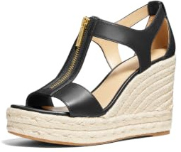 Michael Kors Women's Berkley Wedge Sandal Flex Sling Pump, Black, 7.5