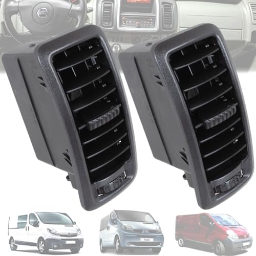 Twowinds - Rejilla Ventilación 7701054458 Compatible con Renault Trafic 2, Opel Vivaro A, Nissan Primastar (2002-2014) - Aireador Salpicadero Consola Central - Difusor Aire Calefacción - Climatización