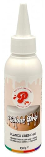 PASTRY COLOURS, Choco Drip, Kuchenglasur Cake, Schokolade Melts Bereits Vorbereitet für Drip Cake Glasur für Kuchen, Kekse, Kekse, Eiscreme, Tropfflasche Heizen und Los, 130 G, Weiss (Weiß)