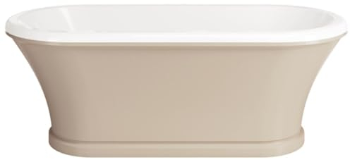 Casa Padrino Jugendstil Badewanne Beige/Weiß 170 cm - Freistehende Retro Stil Badewanne