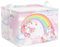 Clastyle Ceste Biancheria Bambini Unicorno Rosa Cestino Giocattoli Vestiti Impermeabile per Ragazza Cestino Portaoggetti per Bagno Cameretta Bucato, Fiore, 40 * 30 * 30 cm
