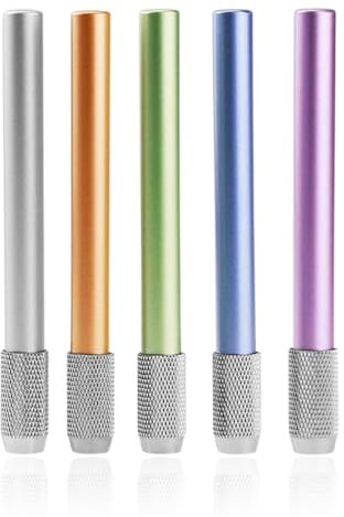 WeddHuis Set 5 Pezzi Prolunga per Matita Regolabile in Lega di Alluminio per Scuola Studio Disegno (Verde, Arancione, Blu, Argento, Viola)