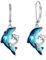 MEDWISE Delfin Ohrringe - 925 Sterling Silber Delfine Kristall Hängend Damen Ohrhänger - Hypoallergen Schmuck für Mädchen, Ehefrau, Freundin, Tochter, Mama - Geburtstagsgeschenk