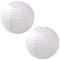 2 Stück Lampenschirm Rund Papier Laterne,Lampions Weiß,Papierlampenschirm,Papierlampe Deko,Lampenschirm Papier,Heißluftballon Deko,Diy Kreativer Schmuck,für Party Garten Hochzeit Dekoration(20 Cm, 8)