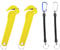 Yellow Box Cutter 2 Pack with 2 Coil Key Chains, Cardboard Cutter, Warehouse, Box Opener, Spiral Keychain, Key Chain, Stretchy Keyring with Clip, Key Ring Chain