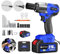 Cordless Impact Wrench, 1/2 inch Brushless Power Impact Gun, 3200RPM Electric Impact Wrench, Max Torque 450N.m with 4 Sockets, 12 Drill Sets, 2 x 6.0Ah Battery, Fast Charger & Carry Box for Car Home