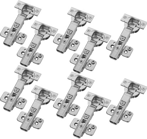 10er Set BLUM Topfband Eckanschlag 71B3580 110° mit Schließautomatik inkl. Montageplatte 173H7100 mit Exzenterverstellung