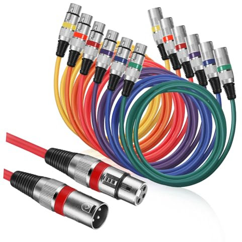 Happyyami Câble Audio XLR Mâle Femelle Câble De Microphone pour Haut-Parleur Cordon De Raccordement pour Microphones