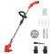 SpirWoRchlan Cordless Strimmer, Telescopic Lightweight Grass Trimmer with 3xMetal Blades & 5xPlastic Blades, 2 x 2000mAh Battery, Electric Garden Strimmer Grass Cutter for Lawn Edger Pruning Weed Red