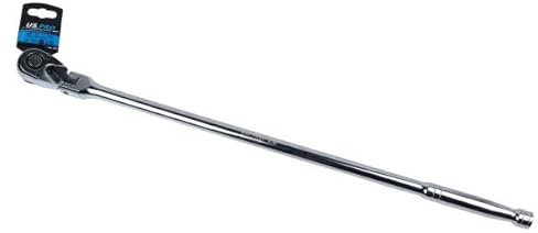 US PRO 1/2-inch Drive Flexible Head Ratchet, 600mm Length, 72 Teeth, Chrome-Plated
