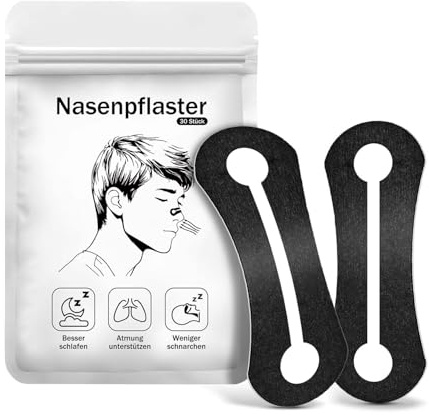 Nasenpflaster Schnarchen, 30 Stk Schnarchstopper, Verstärkte Stütze weitet Nasenwege,Nasenstrips Lindert Verstopfung, Verbessert Schlaf, Anti Schnarch
