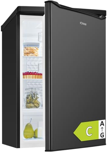 Bomann® Kühlschrank ohne Gefrierfach | Energieklasse C | 85cm | 5 Jahre Kompressor-Garantie | Kühlschrank klein | 0-8°C | leise 35dB | 3 Ablagen | Standardkühlschrank 126L | VS 7258 schwarz