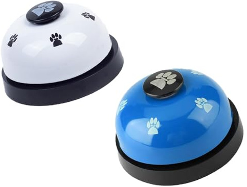 Yuannee Pet Training Bells,2 Pcs Dog Doorbell for Potty Training Dog Bells for Door to Go Outside Loud and Crisp Metal Bell Puppy Cat Communication Device for Toilet-Training(Blue White)