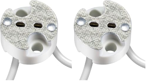 Universal-Fassung aus Keramik für G4, G5. 3, GY6 Niedervolt Sockel 12V max. 25W (Packung mit 2)
