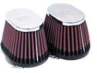 K&N Universal Clamp-On Air Filter: High Performance, Premium, Replacement Engine Filter: Flange Diameter: 1.75 In, Filter Height: 2.75 In, Flange Length: 0.625 In, Shape: Oval Straight, RC-2452