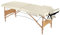 Melko Mobile Massageliege Holz Massagetisch Massagebank klappbar höhenverstellbar 3 Zonen Therapieliege Beige