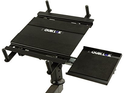 QUIK LOK - LPH/Z SUPPORTO PER LAPTOP, Supporti laptop seire Z, Regolabile in Altezza, Angolazione Verticale e Orizzontale a 360°, con Ripiano per il Mouse, Colore Nero