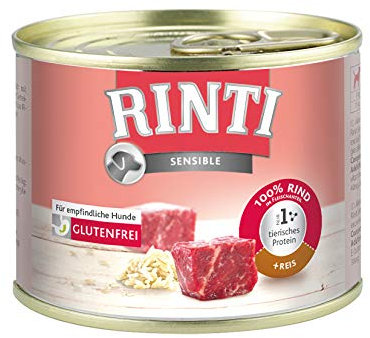 Rinti Hundefutter Sensible Rind & Reis 185 g, 12er Pack (12 x 185 g)