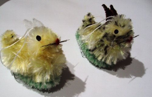 3 Set Osterhase aus Chenille Draht mit Bändchen zum Aufhängen Sortiert Lieferung