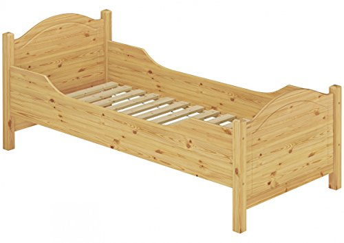Erst-Holz®Seniorenbett extra hoch Rollrost 100x200 Massivholz Holzbett Einzelbett Gästebett 60.40-10