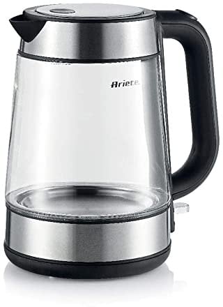 Ariete 2874 - Bollitore Tea Maker - 1,7 Litri - Cordless - Spegnimento automatico - 2200 Watt - Vetro trasparente