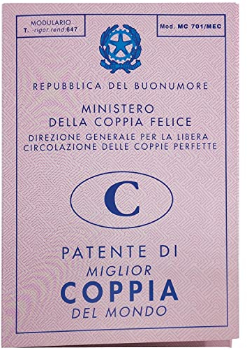 Bombo Biglietto Auguri Matrimonio patente Coppia