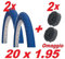 CicloSportMarket 2 Copertoni + 2 Camere d'Aria Bicicletta BMX Misura 20 x 1.95 / Colore Blu
