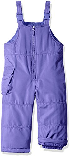 London Fog Girls' Classic Bib Pant with Zipper, New Purple, 7/8