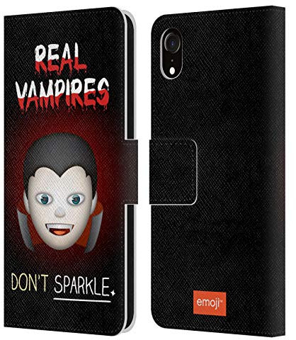Head Case Designs Officially Licensed emoji® Real Vampires Halloween Parodies Leather Book Wallet Case Cover Compatible With Apple iPhone XR