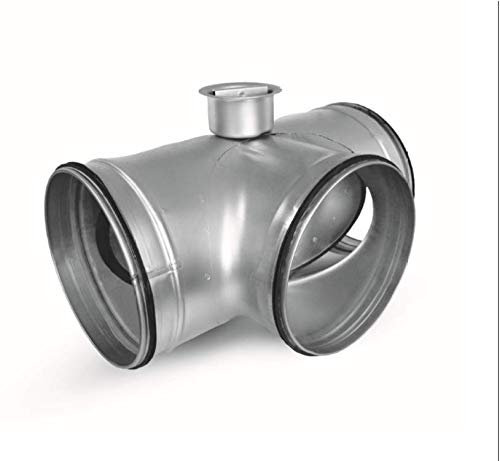 LTH-Hanse Bypassventil Wohnraumlüftung T-Stück Erdwärmetauscher Wickelfalzrohr Bypass (150 mm) - Silber