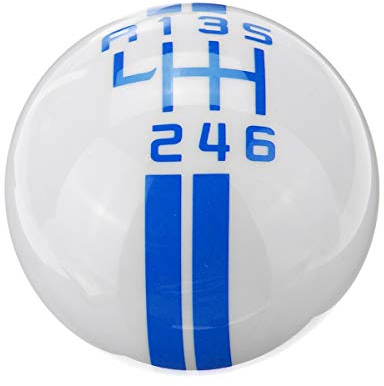 No Logo LSB-Schaltknauf, 1pc Universal-6-Gang Schaltknauf for Ford Mustang for Für Peugeot for Mercedes Car Schaltknauf 6 Gang (Farbe : White Blue Label)