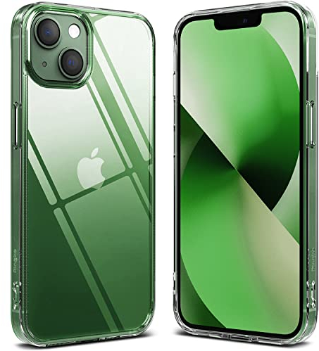 Ringke Fusion Compatible with iPhone 13 Mini Case, Hard Minimal Yellowing Clear Back Shockproof Soft TPU Bumper Phone Cover for 5.4-inch (2021) - Transparent